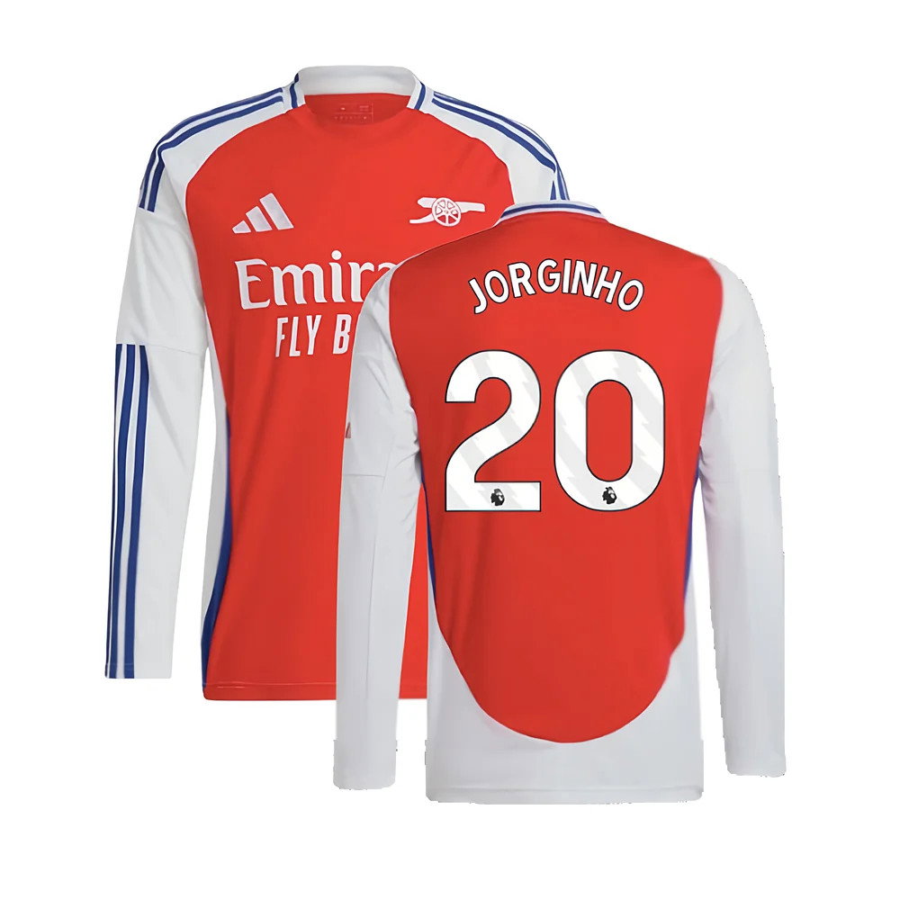 2024-2025 Arsenal Long Sleeve Home Shirt (Jorginho 20)