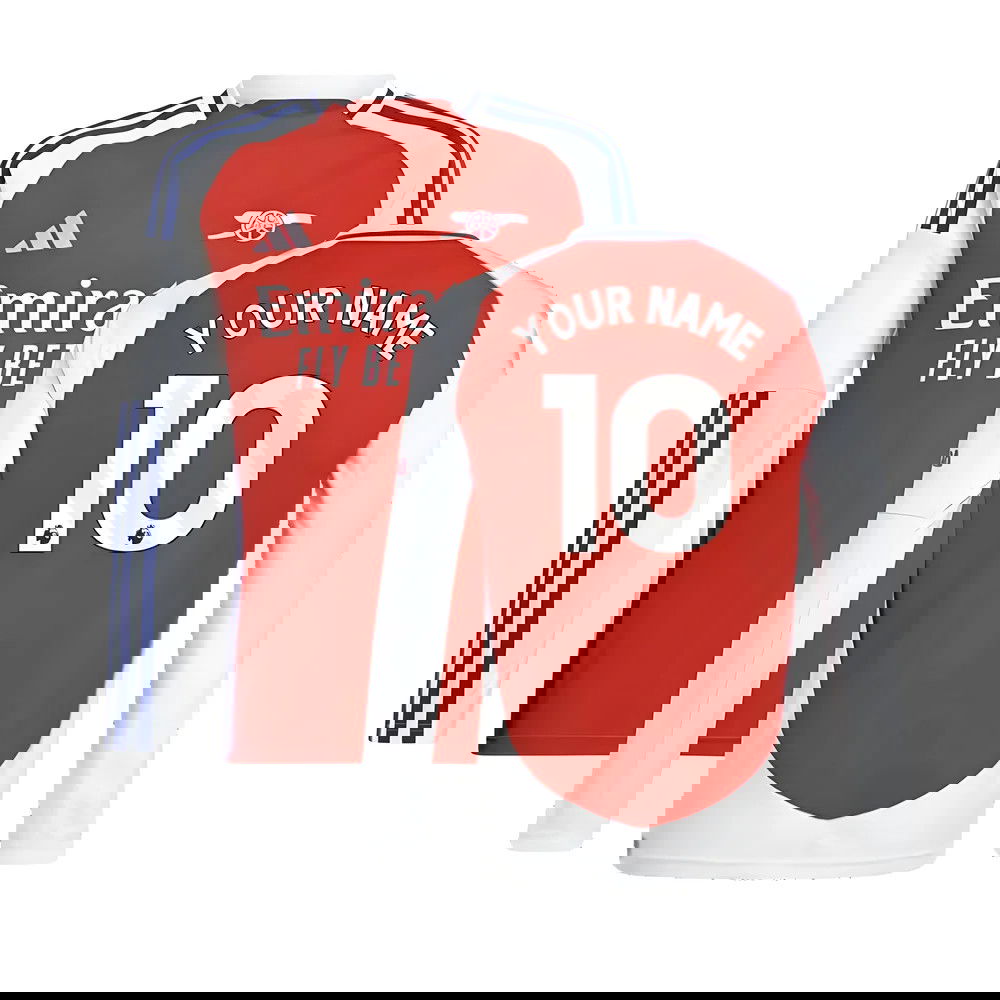 2024-2025 Arsenal Long Sleeve Home Shirt (Kids) (Your Name)