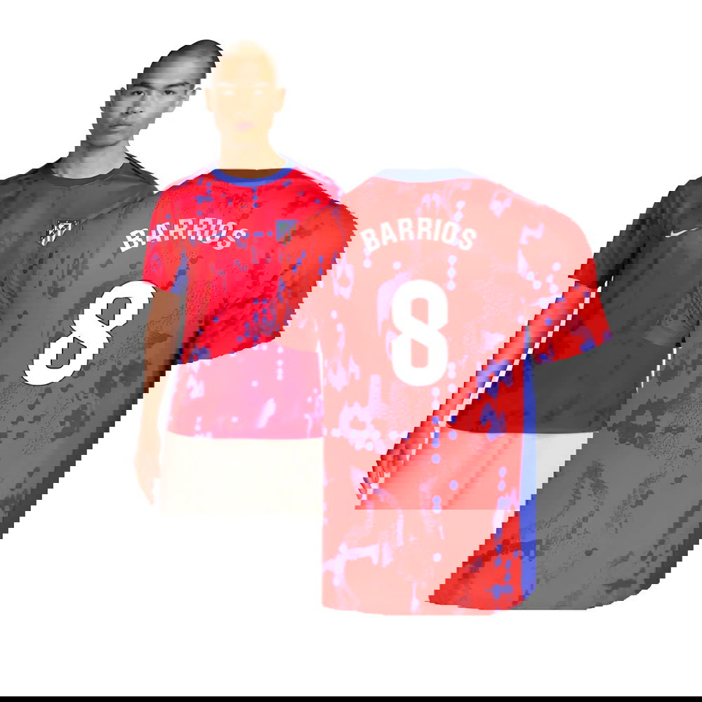 2024-2025 Atletico Madrid Dri-FIT Pre-Match Shirt (Red) (Barrios 8)