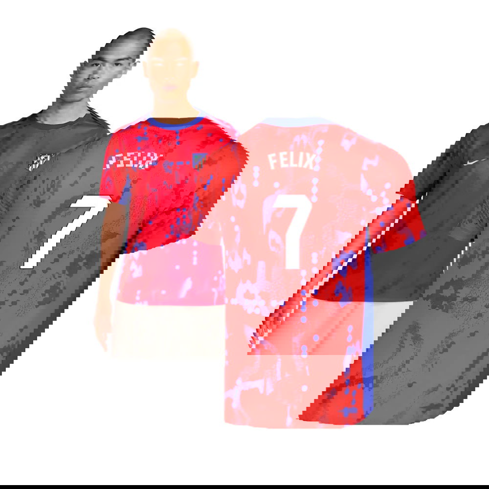 2024-2025 Atletico Madrid Dri-FIT Pre-Match Shirt (Red) (Felix 7)