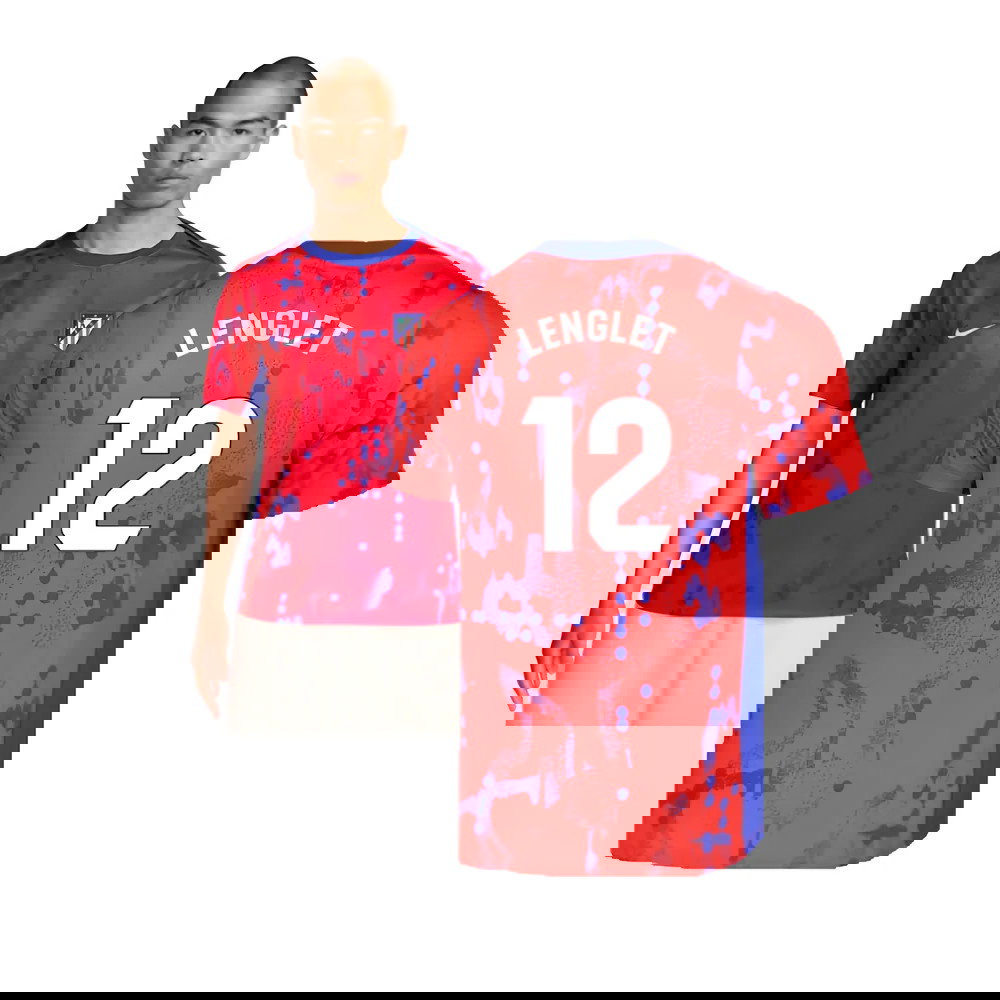 2024-2025 Atletico Madrid Dri-FIT Pre-Match Shirt (Red) (Lenglet 12)