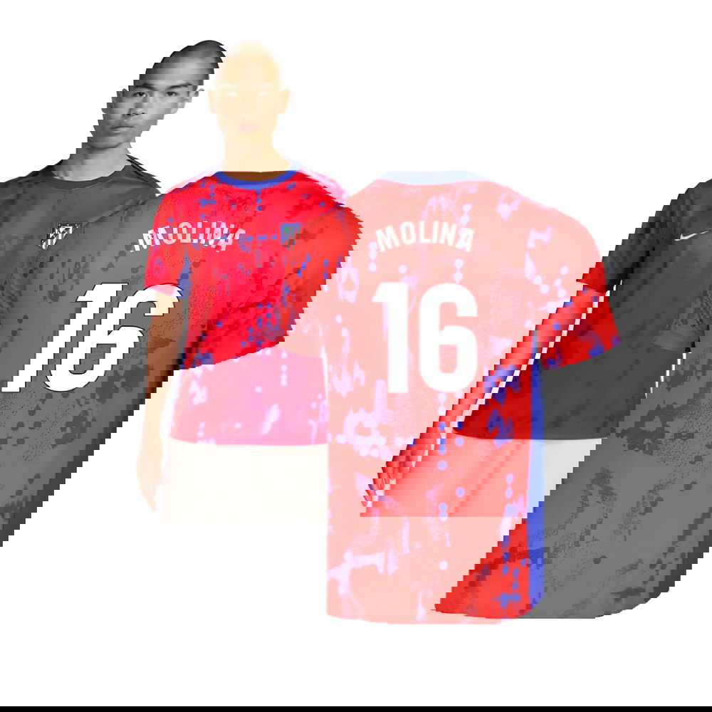 2024-2025 Atletico Madrid Dri-FIT Pre-Match Shirt (Red) (Molina 16)