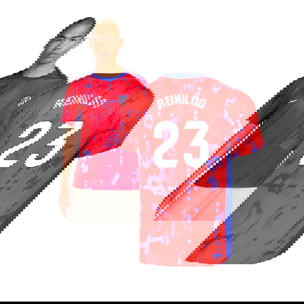 2024-2025 Atletico Madrid Dri-FIT Pre-Match Shirt (Red) (Reinildo 23)