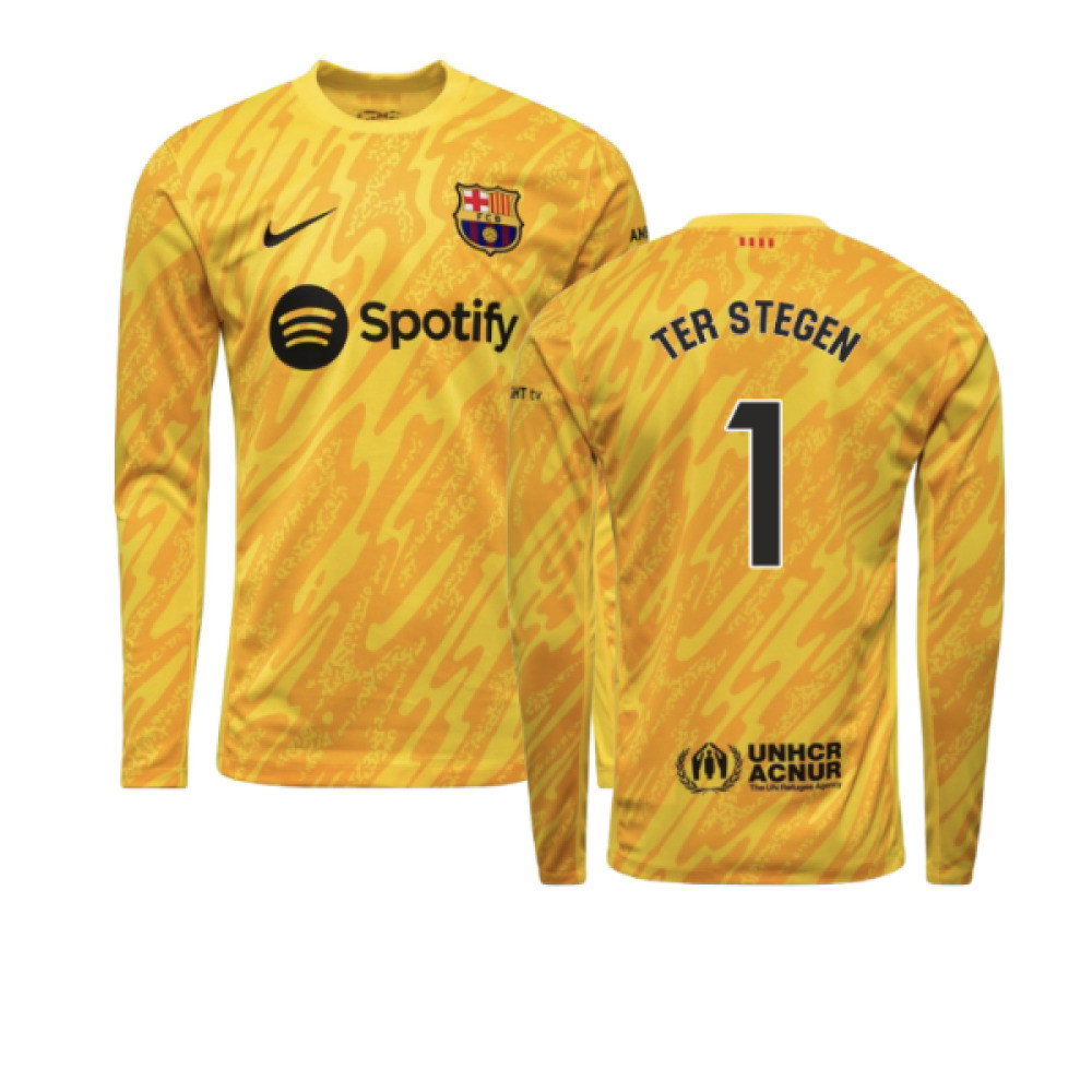 2024-2025 Barcelona Away Goalkeeper Shirt (Yellow) (Ter Stegen 1)