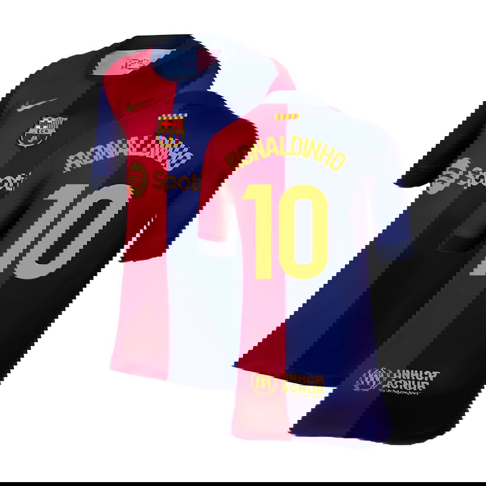 2024-2025 Barcelona Home Shirt (Kids) (Ronaldinho 10)