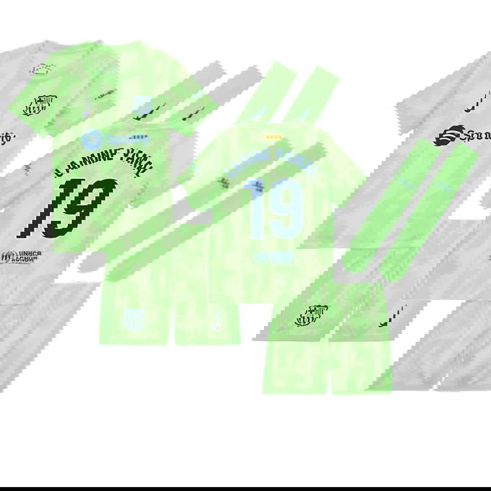 2024-2025 Barcelona Little Boys Third Mini Kit (Lamine Yamal 19)