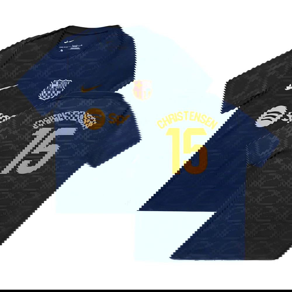 2024-2025 Barcelona Pre-Match Training Shirt (Navy) - Kids (Christensen 15)