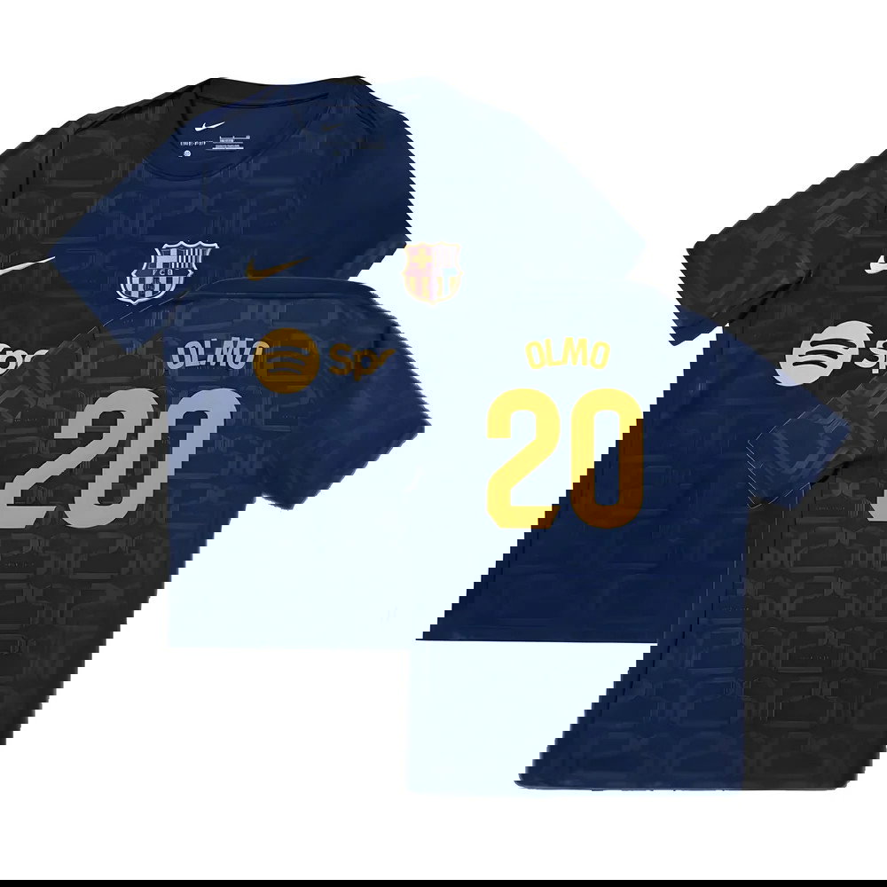 2024-2025 Barcelona Pre-Match Training Shirt (Navy) - Kids (Olmo 20)
