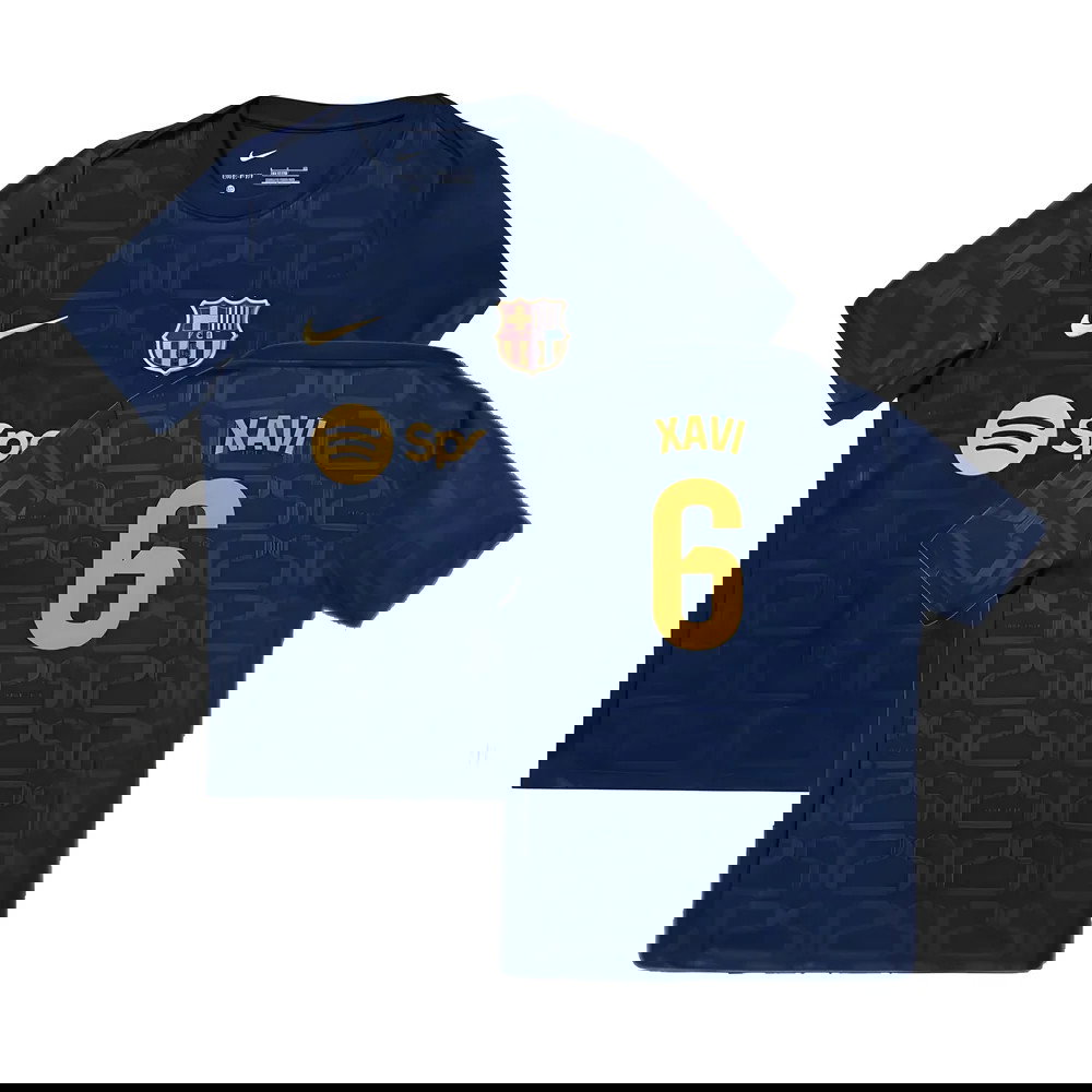 2024-2025 Barcelona Pre-Match Training Shirt (Navy) - Kids (Xavi 6)
