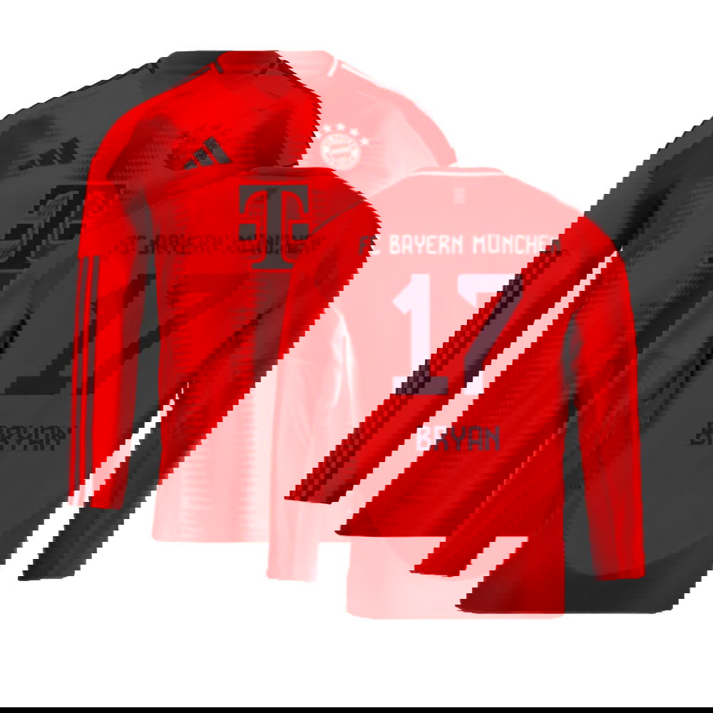 2024-2025 Bayern Munich Long Sleeve Home Shirt (Kids) (Bryan 17)