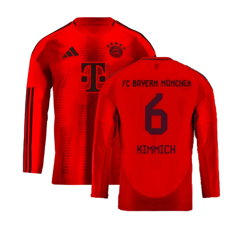 2024-2025 Bayern Munich Long Sleeve Home Shirt (Kids) (Kimmich 6)