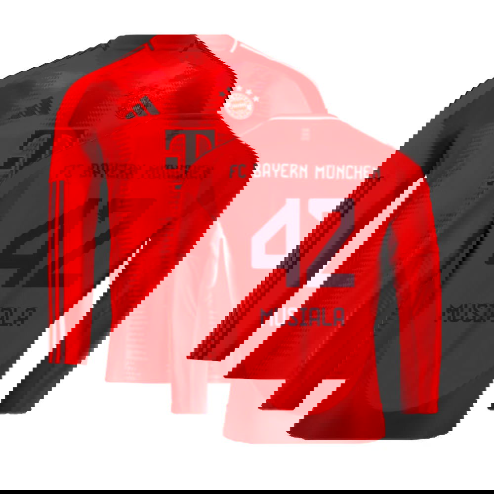 2024-2025 Bayern Munich Long Sleeve Home Shirt (Musiala 42)