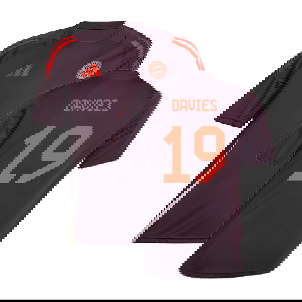 2024-2025 Bayern Munich Training Shirt (Shadow Maroon) - Kids (Davies 19)