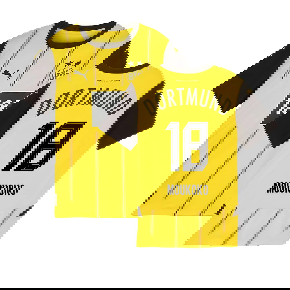 2024-2025 Borussia Dortmund Home Shirt (Kids) (Moukoko 18)