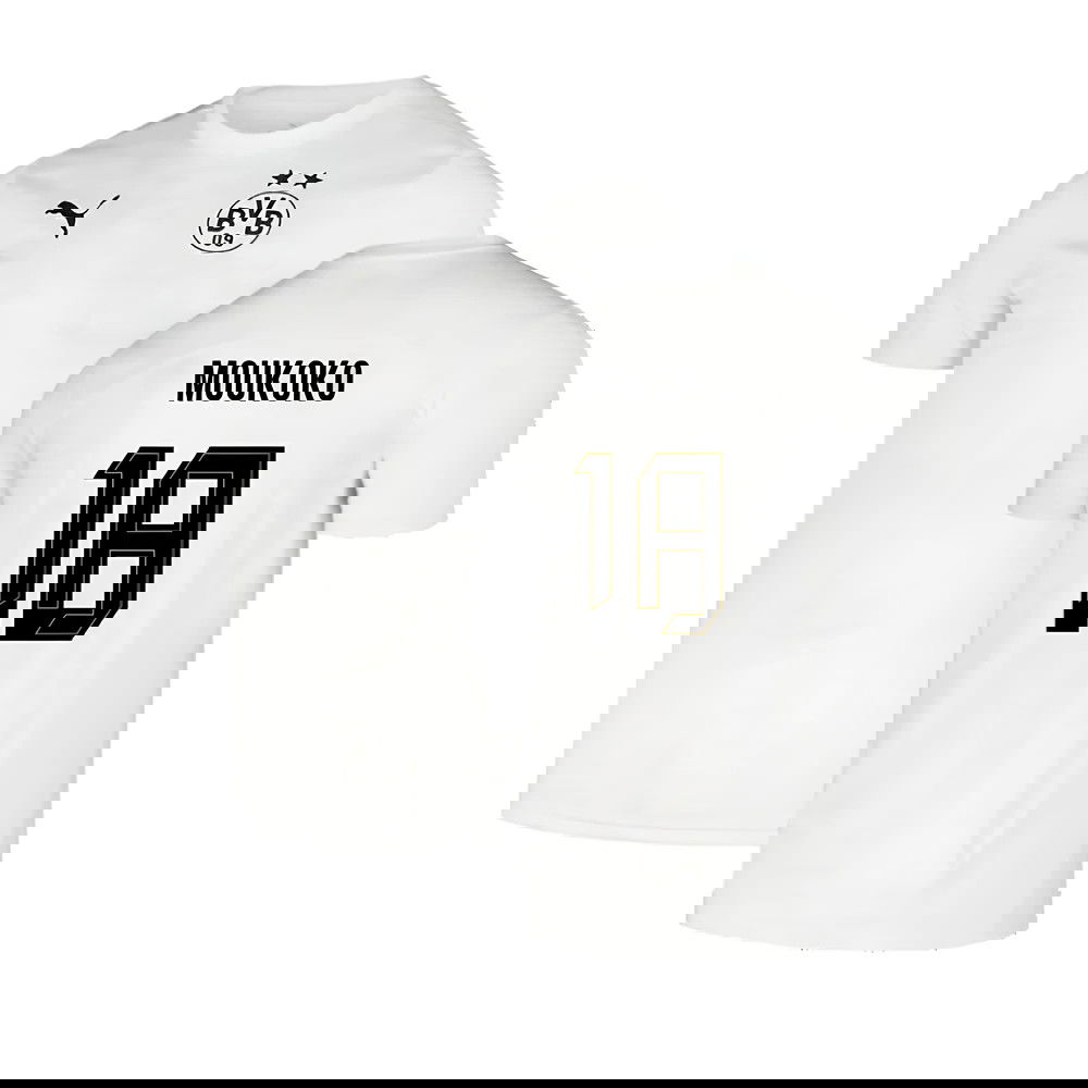 2024-2025 Borussia Dortmund Pre-Match Shirt (White) (Moukoko 18)