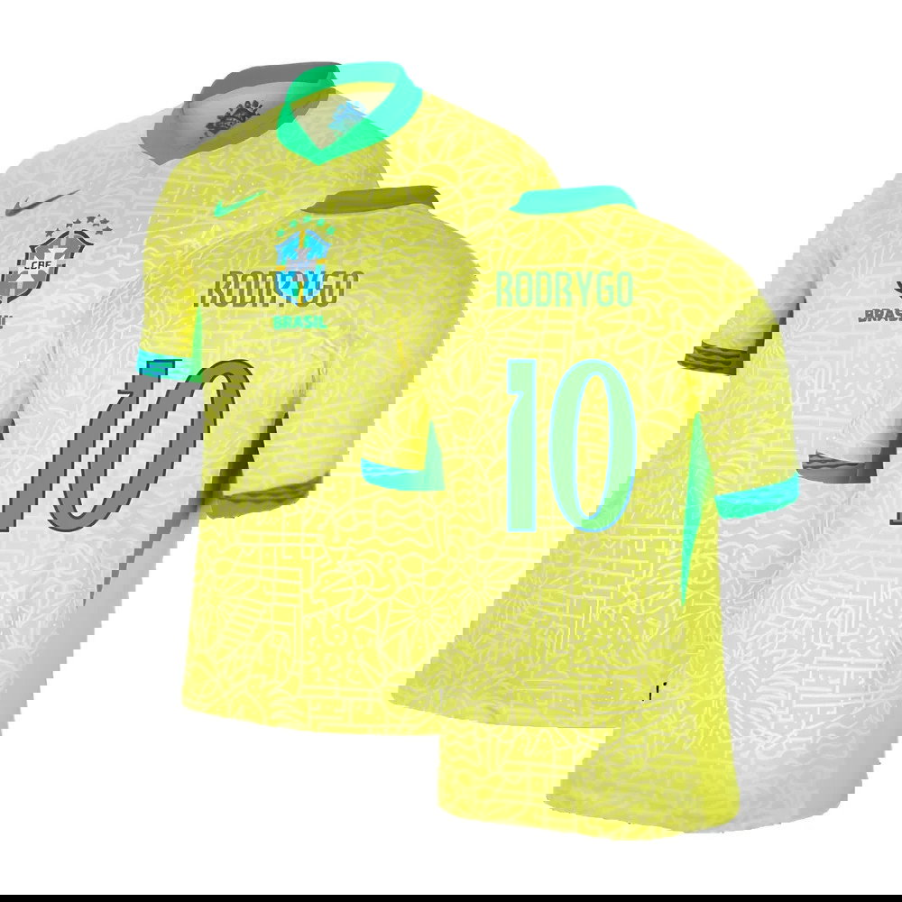 2024-2025 Brazil Home Dri-Fit ADV Match Shirt (Rodrygo 10)