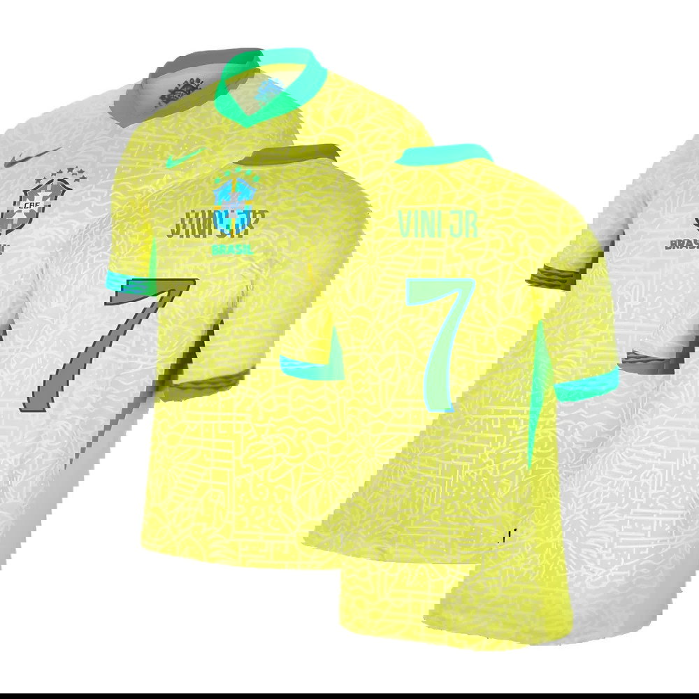 2024-2025 Brazil Home Dri-Fit ADV Match Shirt (Vini JR 7)