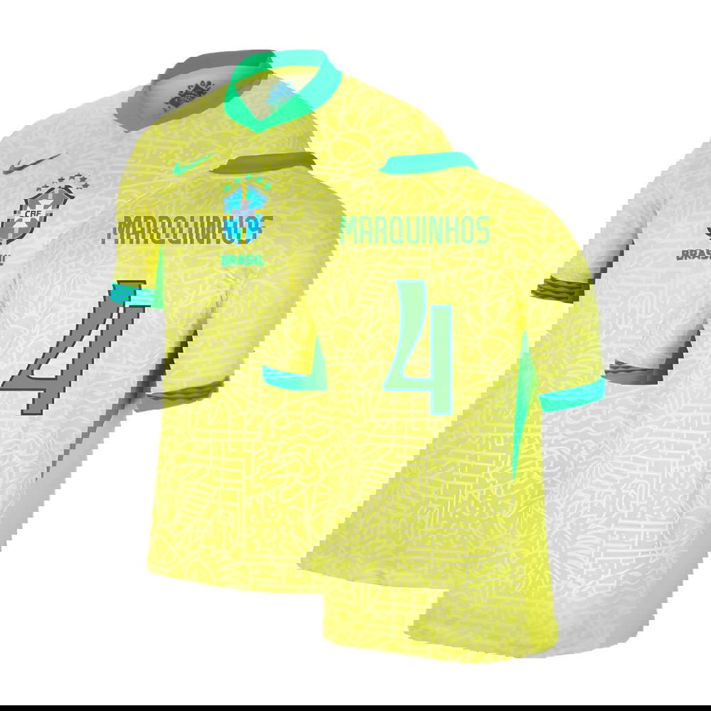 2024-2025 Brazil Home Shirt (Marquinhos 4)