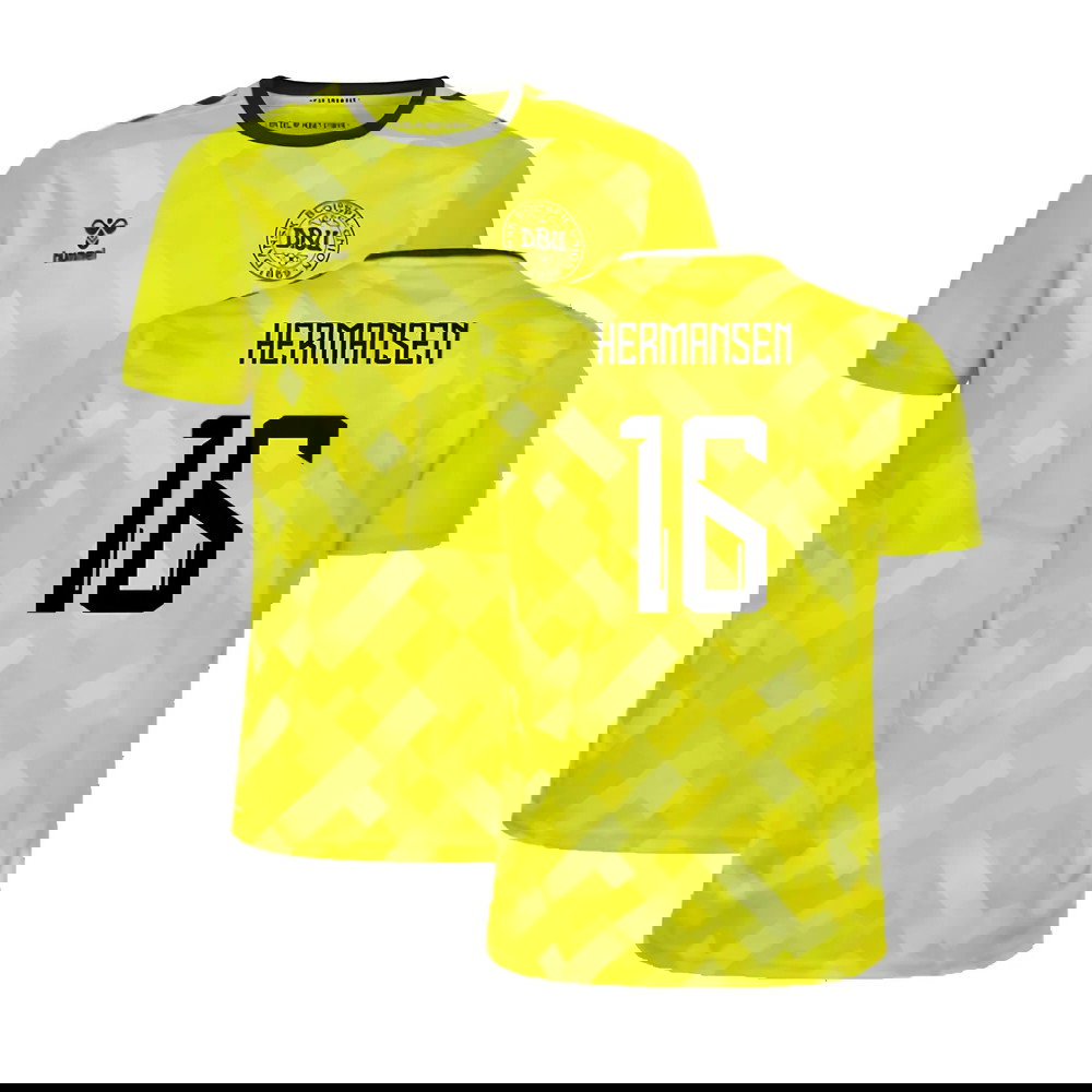 2024-2025 Denmark Home Goalkeeper Shirt (Yellow) (Hermansen 16)