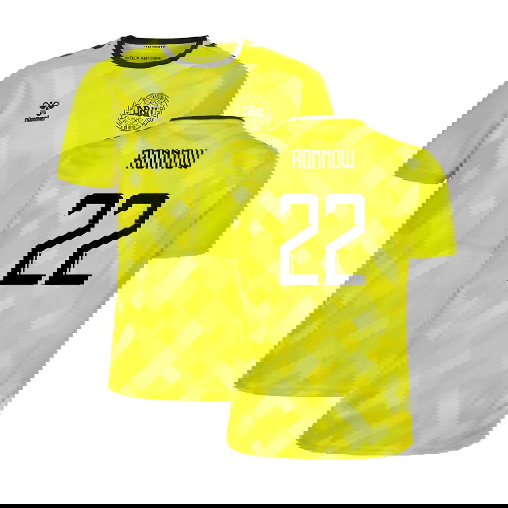 2024-2025 Denmark Home Goalkeeper Shirt (Yellow) (Ronnow 22)