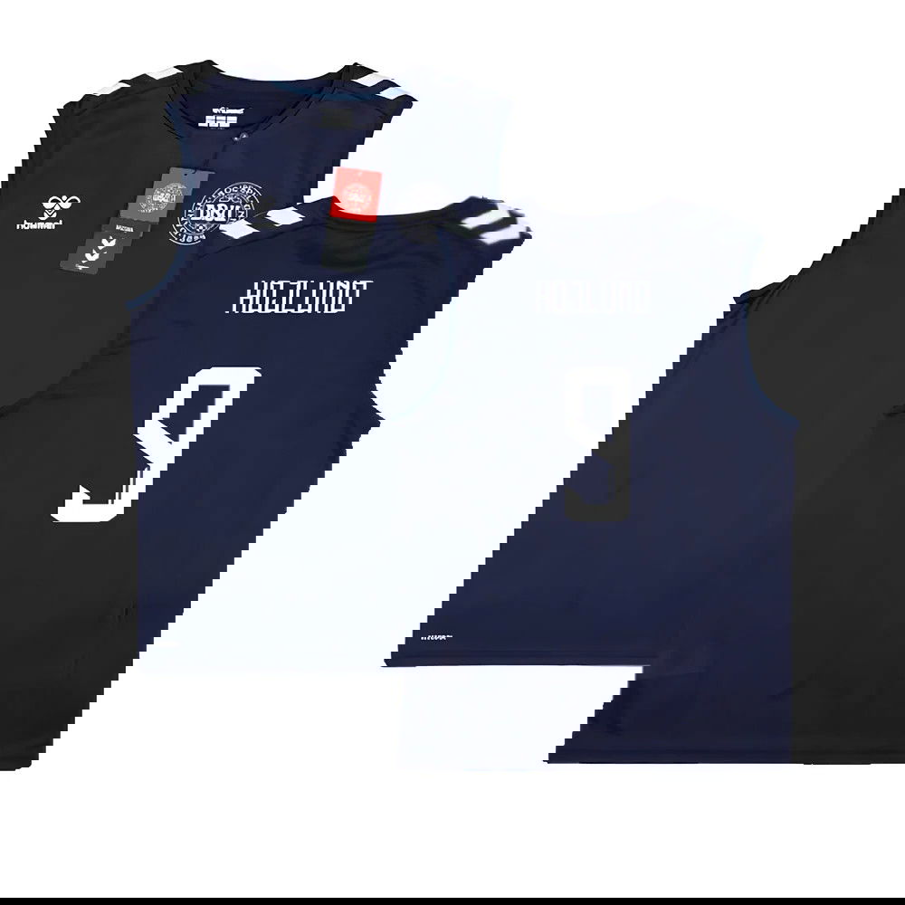 2024-2025 Denmark Sleeveless Training Jersey (Marine) (Hojlund 9)