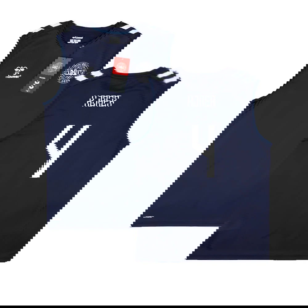 2024-2025 Denmark Sleeveless Training Jersey (Marine) (Kjaer 4)