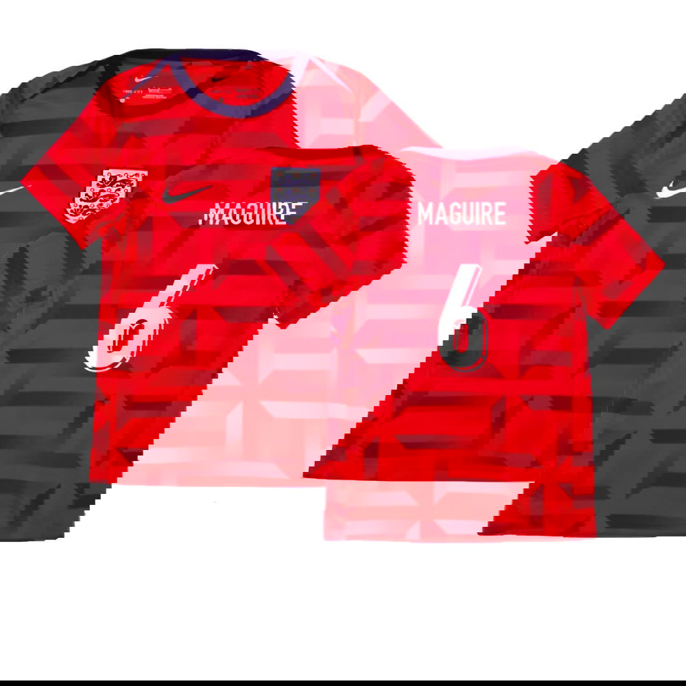 2024-2025 England Academy Pro Pre-Match Top (Siren Red) - Kids (Maguire 6)