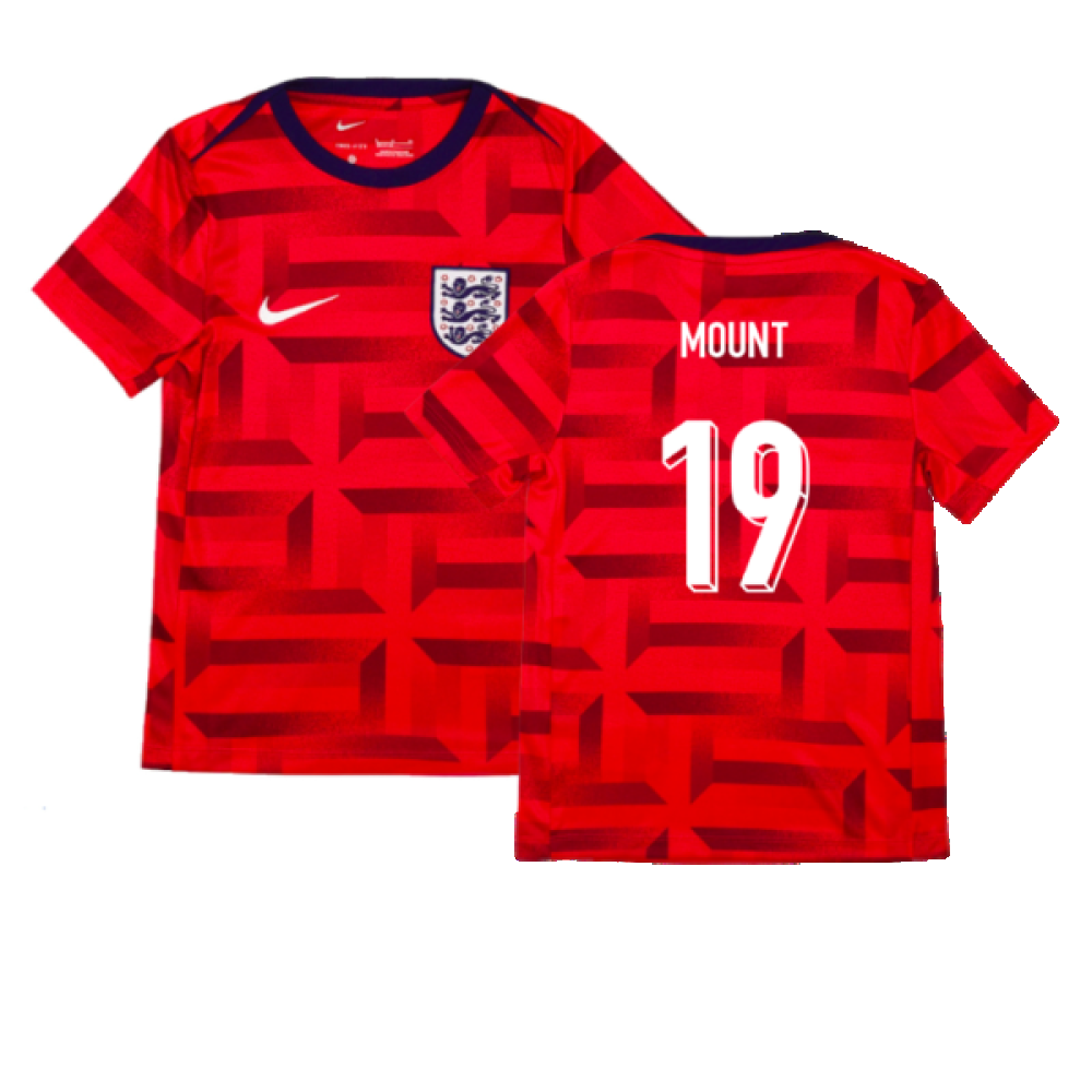 2024-2025 England Academy Pro Pre-Match Top (Siren Red) - Kids (Mount 19)