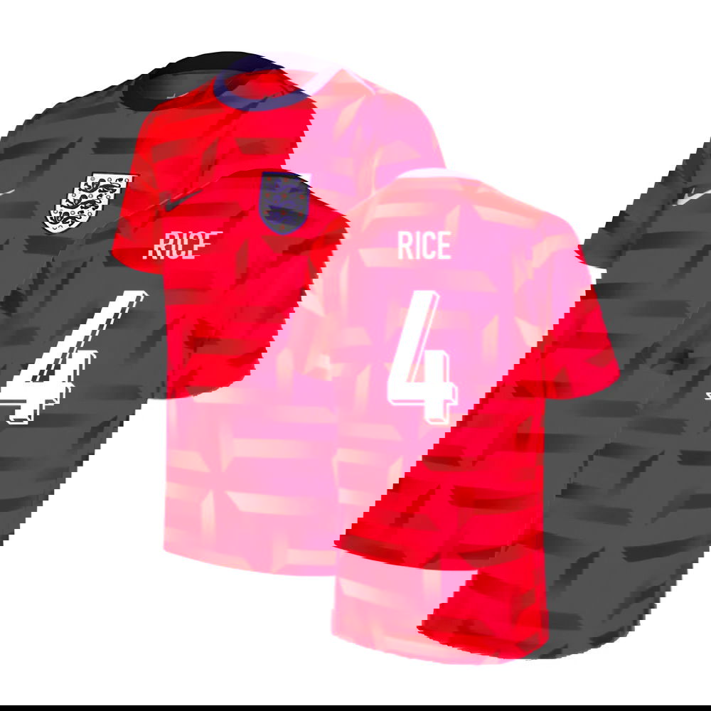 2024-2025 England Dri-FIT Pre-Match Shirt (Red) (Rice 4)