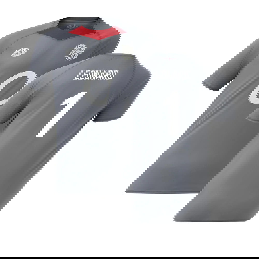 2024-2025 England Rugby Relaxed O2 Training Jersey (Grey) (Leonard 1)