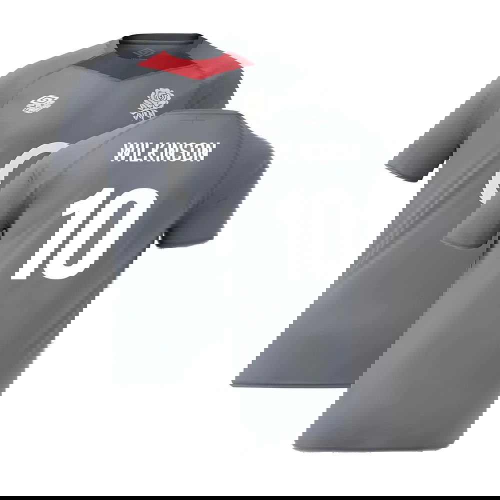 2024-2025 England Rugby Relaxed Training Jersey O2 (Grey) - Kids (Wilkinson 10)