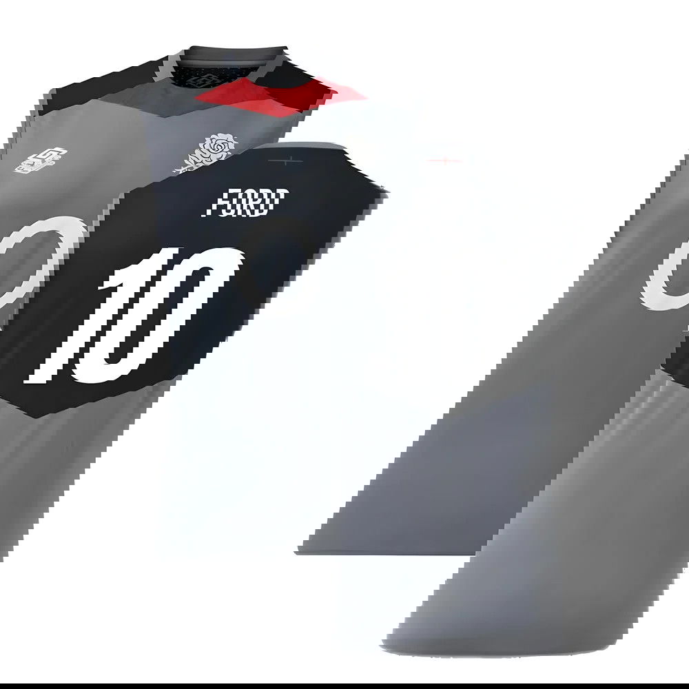 2024-2025 England Rugby Sleeveless Jersey O2 (Grey) (Ford 10)
