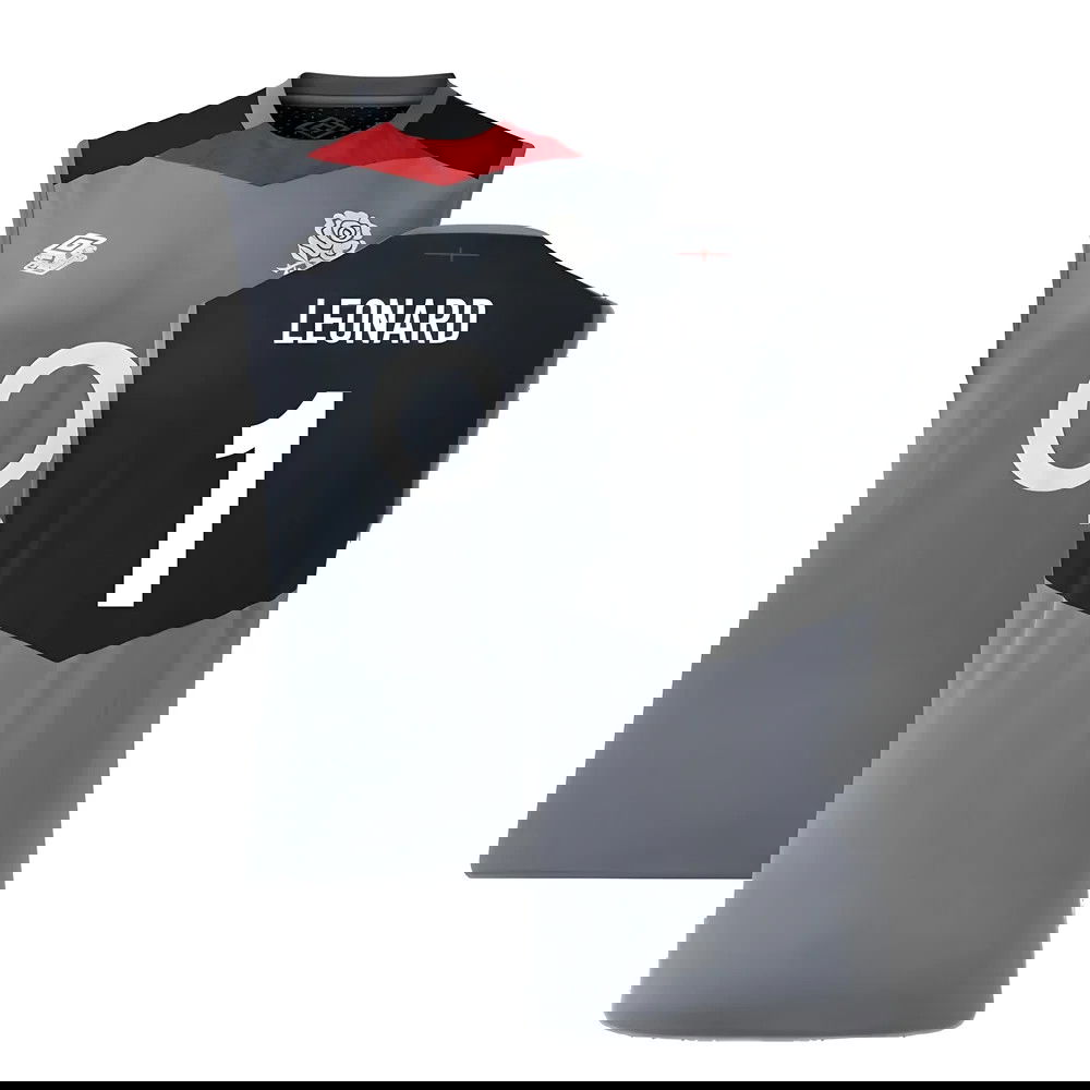 2024-2025 England Rugby Sleeveless Jersey O2 (Grey) (Leonard 1)