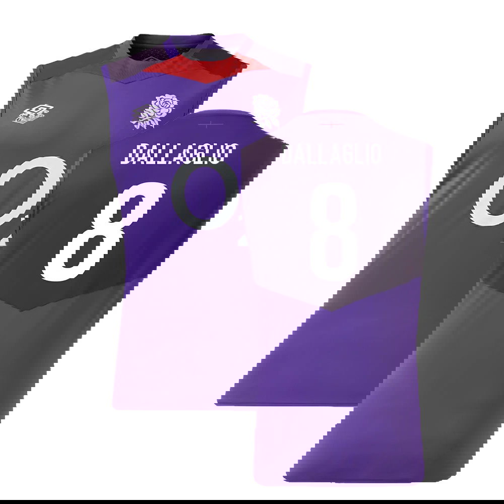2024-2025 England Rugby Sleeveless Jersey (Violet) - Kids (Dallaglio 8)