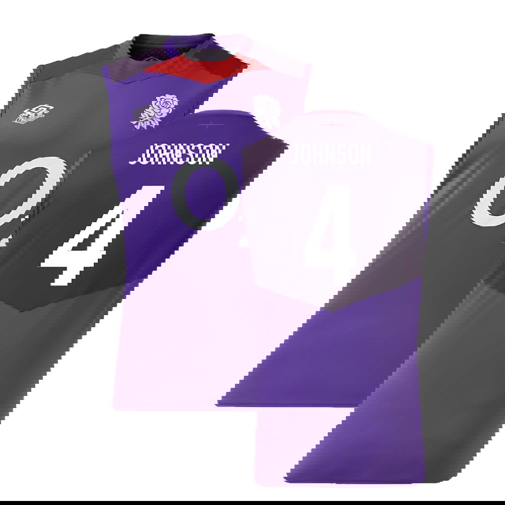 2024-2025 England Rugby Sleeveless Jersey (Violet) - Kids (Johnson 4)