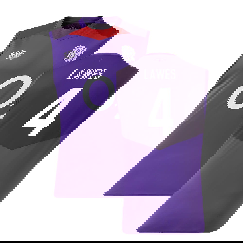 2024-2025 England Rugby Sleeveless Jersey (Violet) - Kids (Lawes 4)