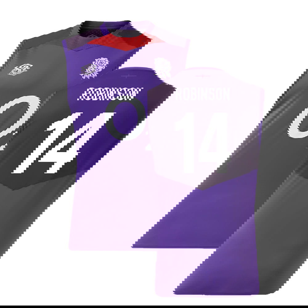 2024-2025 England Rugby Sleeveless Jersey (Violet) - Kids (Robinson 14)