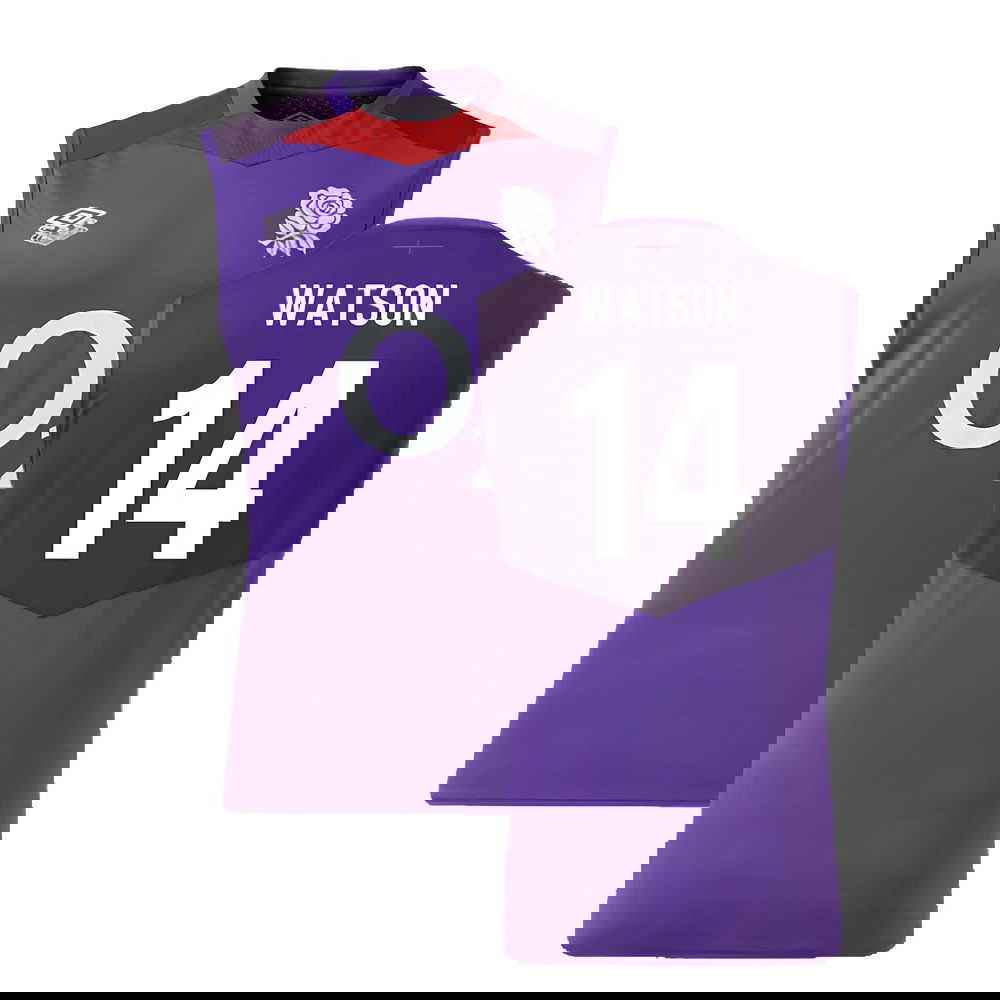 2024-2025 England Rugby Sleeveless Jersey (Violet) - Kids (Watson 14)