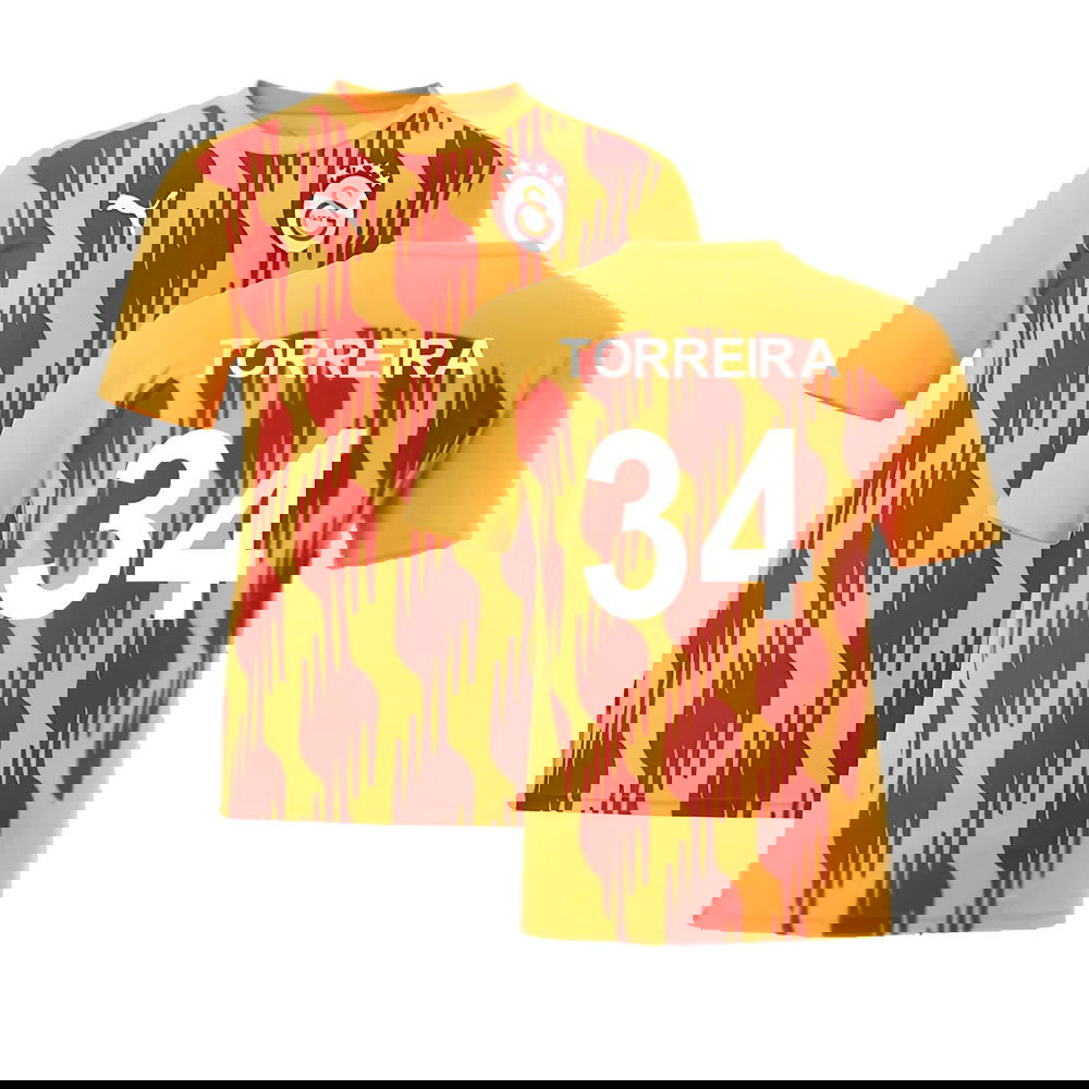 2024-2025 Galatasaray Pre-Match Shirt (Orange) (Torreira 34)