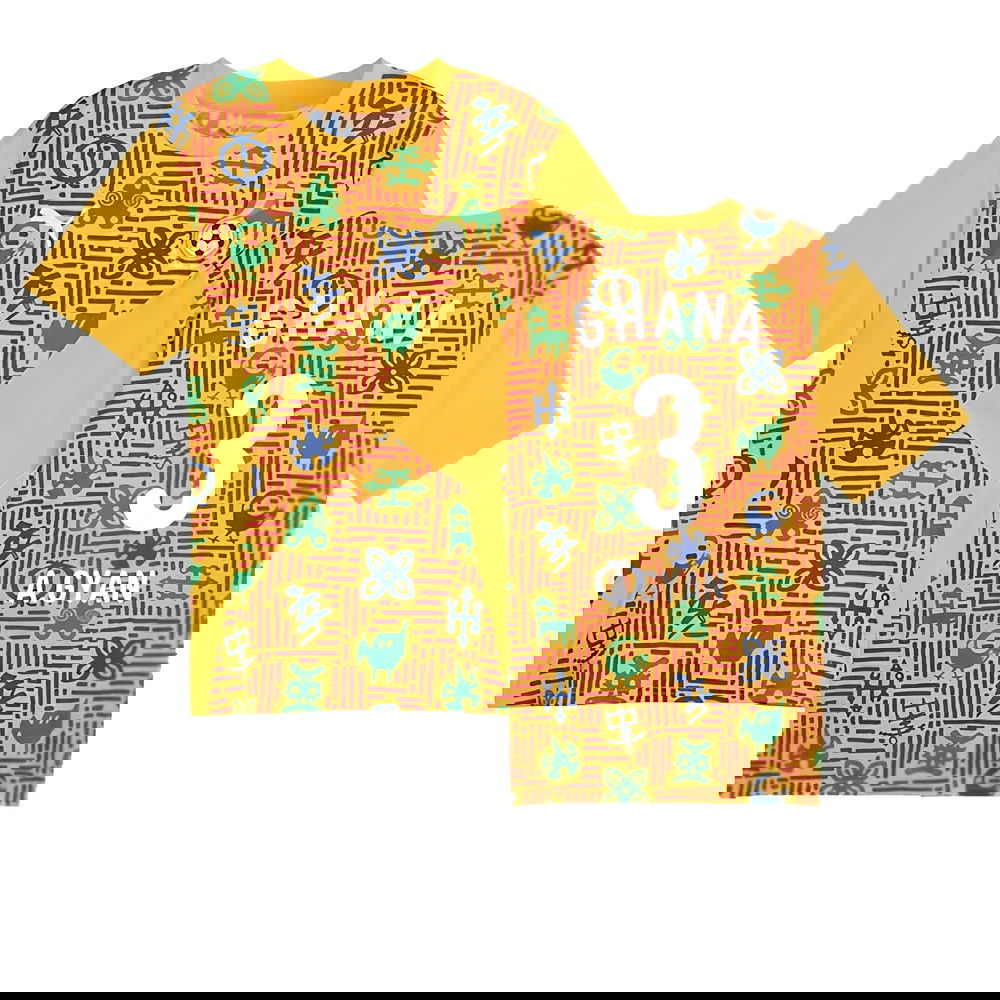 2024-2025 Ghana Pre-Match SS Jersey (Yellow) (A.Gyan 3)