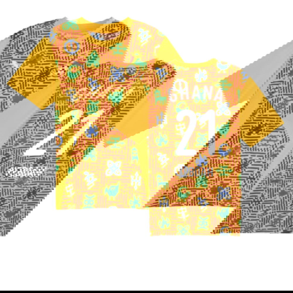 2024-2025 Ghana Pre-Match SS Jersey (Yellow) (Yeboah 21)