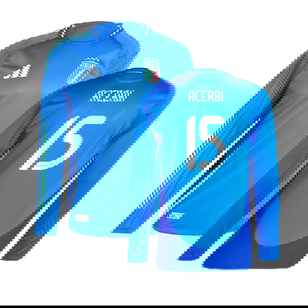 2024-2025 Italy Authentic Long Sleeve Home Shirt (ACERBI 15)