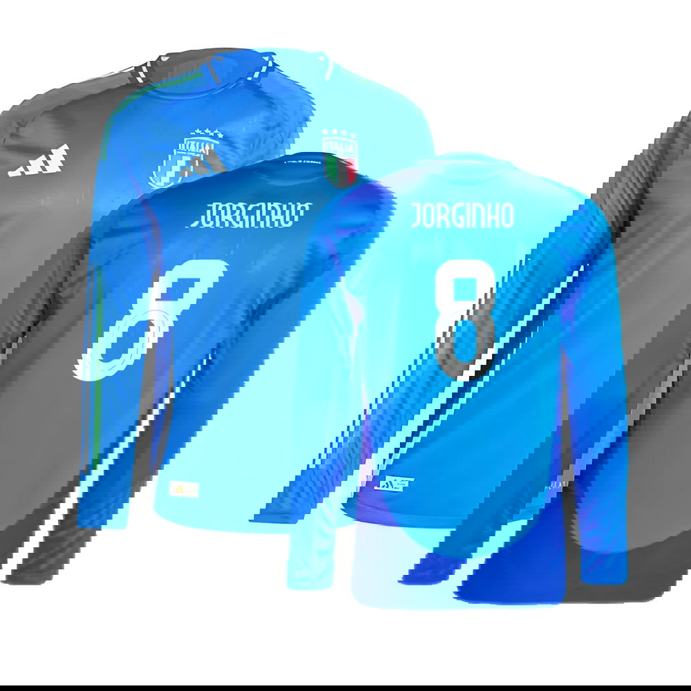 2024-2025 Italy Authentic Long Sleeve Home Shirt (JORGINHO 8)