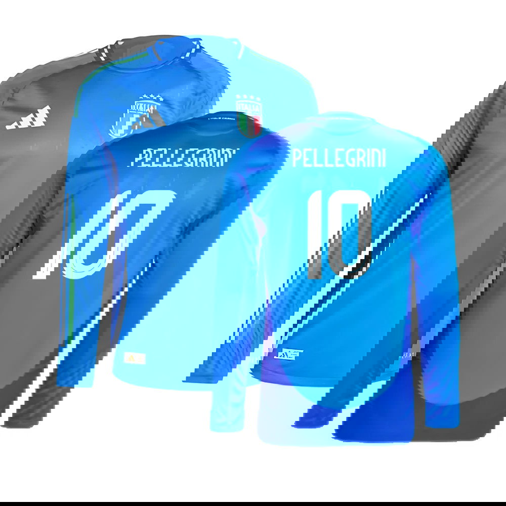 2024-2025 Italy Authentic Long Sleeve Home Shirt (PELLEGRINI 10)