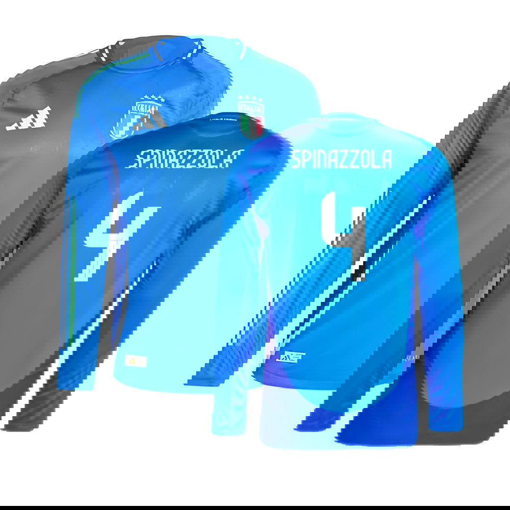 2024-2025 Italy Authentic Long Sleeve Home Shirt (SPINAZZOLA 4)