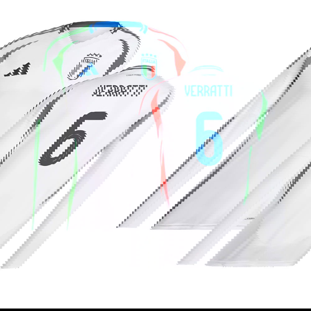 2024-2025 Italy Long Sleeve Away Shirt (VERRATTI 6)