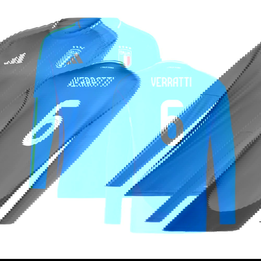 2024-2025 Italy Long Sleeve Home Shirt (VERRATTI 6)