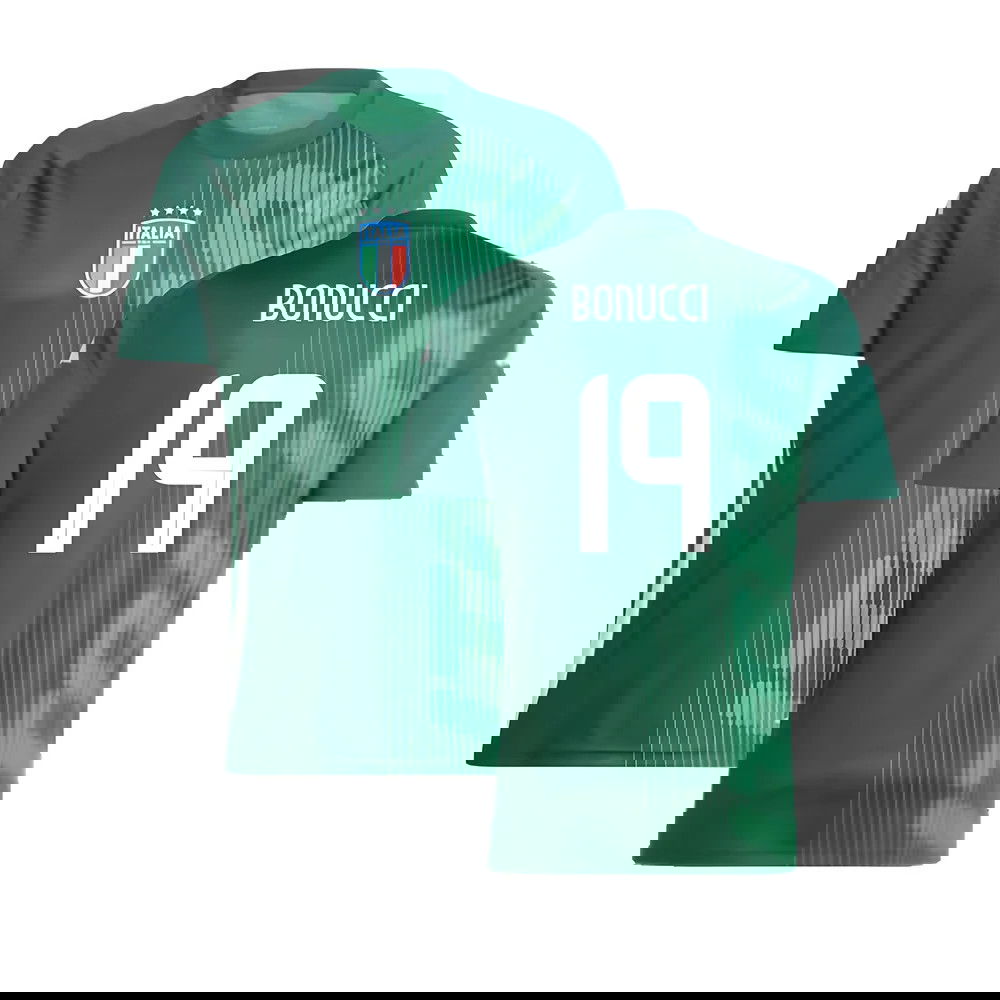 2024-2025 Italy Pre-Match Shirt (Green) (BONUCCI 19)