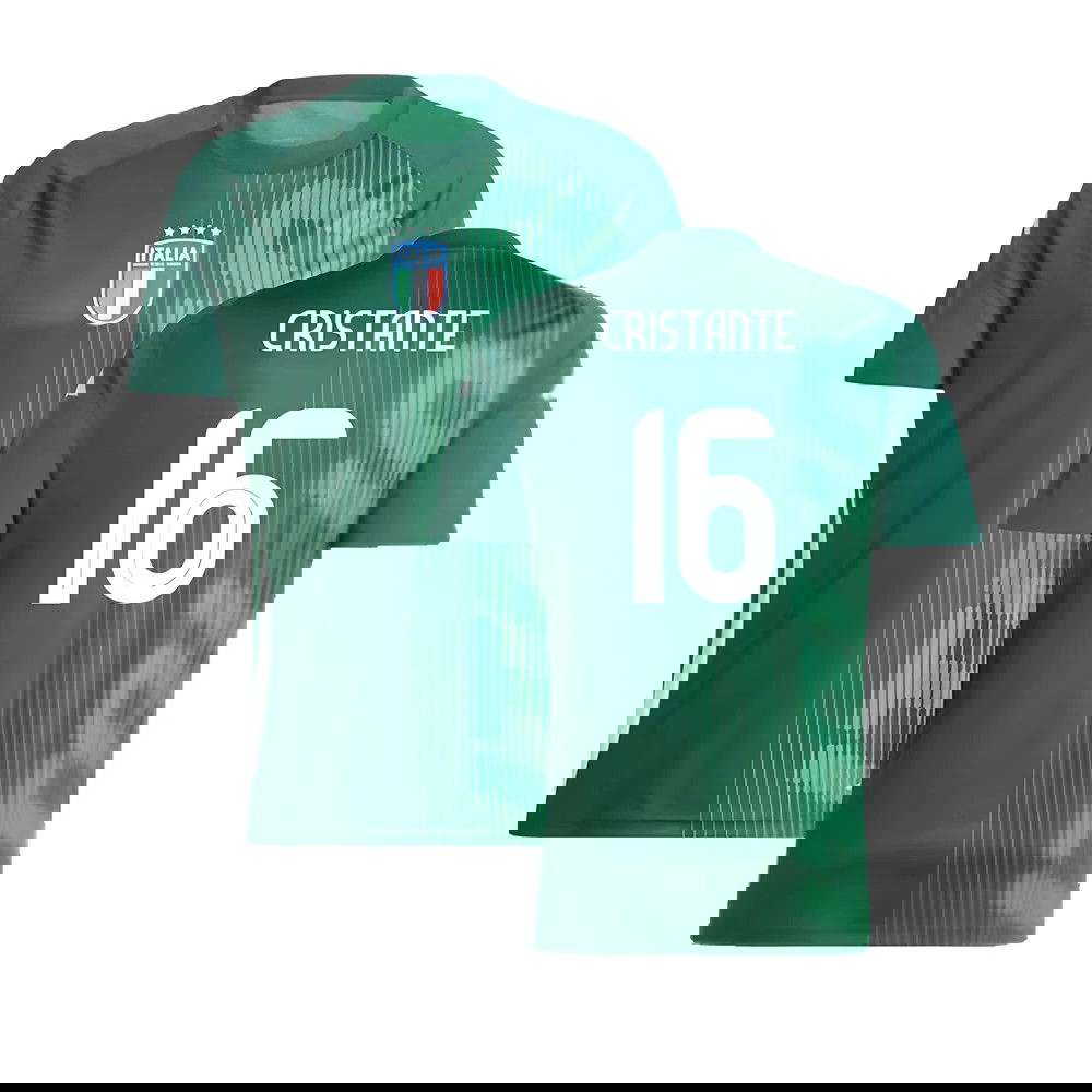 2024-2025 Italy Pre-Match Shirt (Green) (CRISTANTE 16)