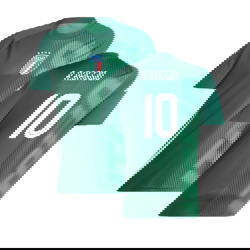 2024-2025 Italy Pre-Match Shirt (Green) (R.BAGGIO 10)